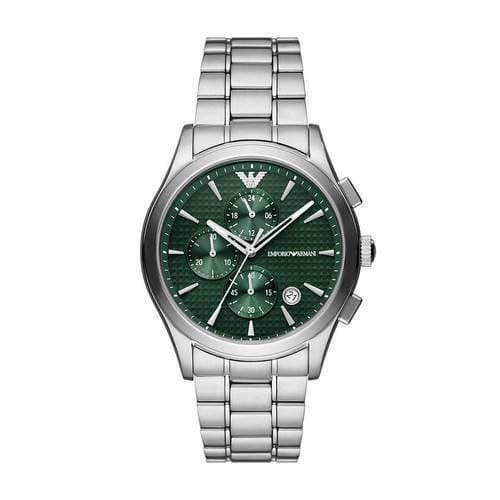 Voir l'original Montre multifonction en acier inoxydable Emporio Armani, taille de boîtier 42mm